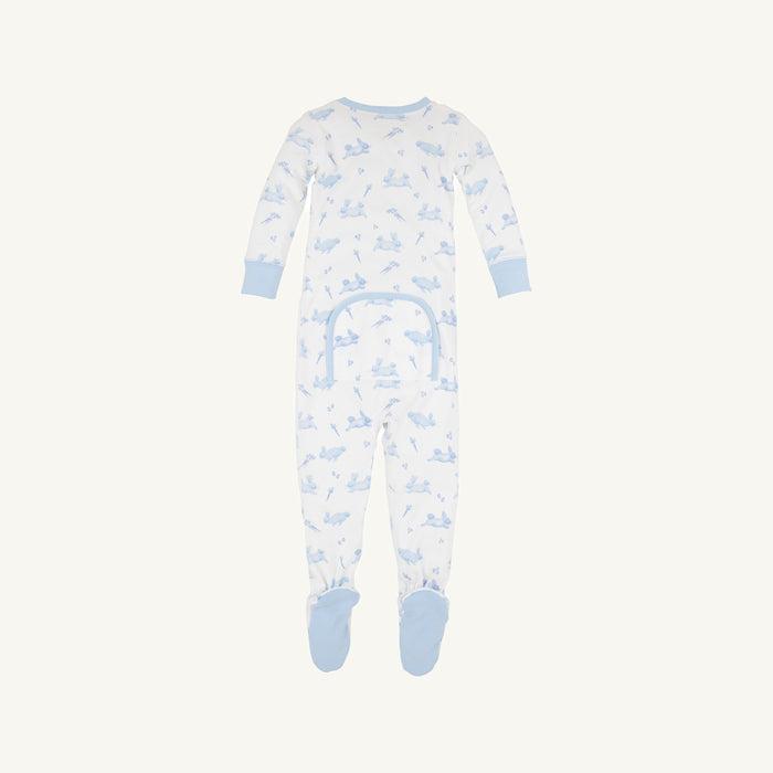 Infant Boys Knox`s Night Night Footed Pajamas in Lindon Hill Hops Blue