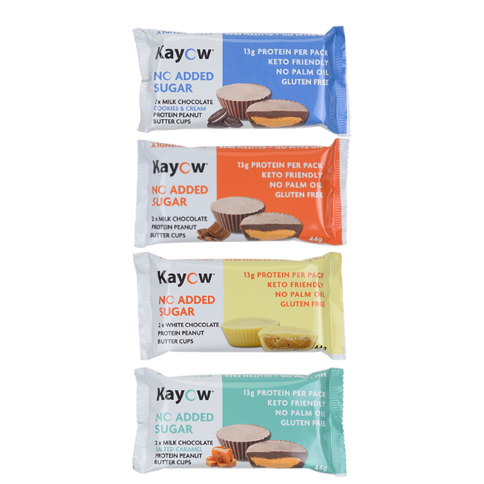 Kayow Nutrition High Protein No Added Sugar Peanut Butter Cups 12 x 44g - Out of Date
