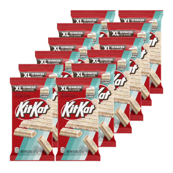 Kit Kat Limited Edition Birthday Cake XL Chocolate Bar 12 x 121g (case) - Out of Date