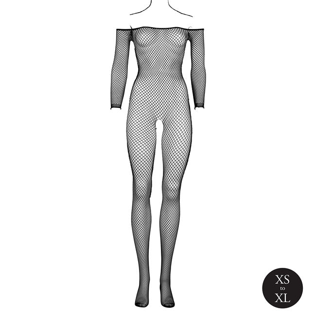 Lenjerie bodystocking LE DESIR - DES064BLKOS, tip plasa, neagra, marime XS - XL