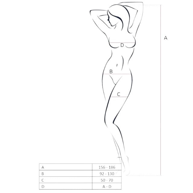 Lenjerie bodystocking Passion G-String BS017, One size, Negru