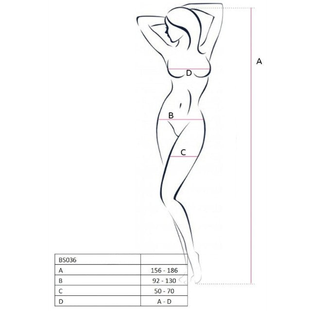 Lenjerie bodystocking Passion G-String BS032, One size, Roșu, mărime universală