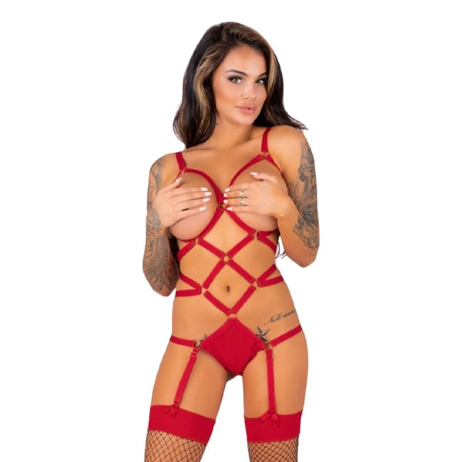 Lenjerie set 2 piese LivCo Corsetti Fashion - THIARA, culoare rosie, S/M
