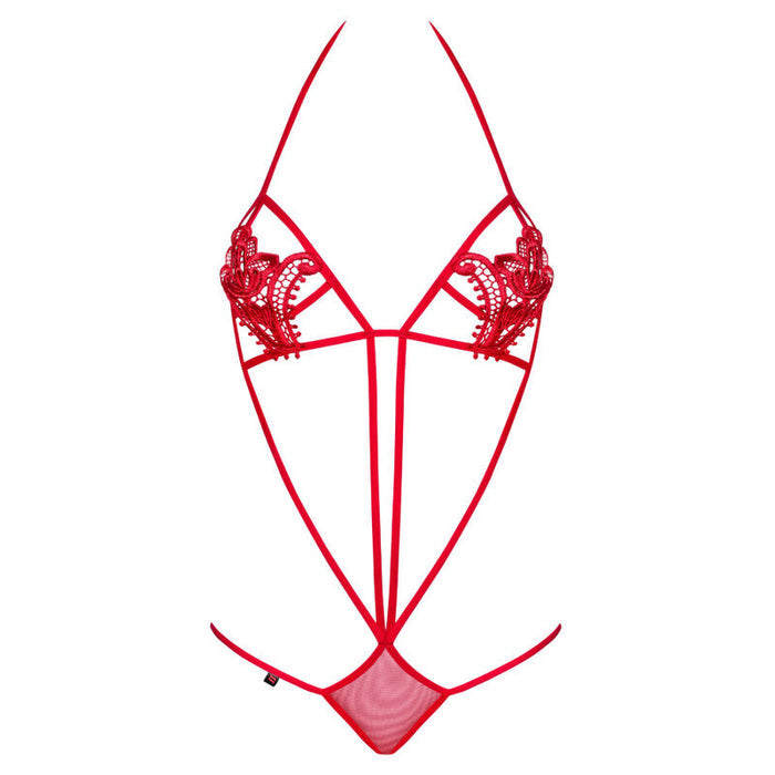 Lenjerie sexy teddy Obsessive Luiza, rosu, S/M