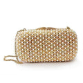 LO2377 - Gold White Metal Clutch with Top Grade Crystal  in Multi