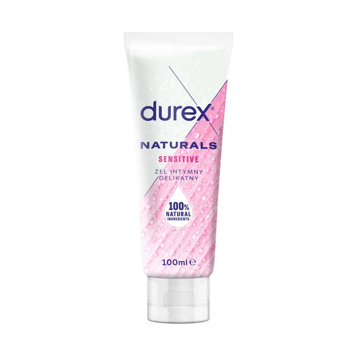 Lubrifiant DUREX NATURALS Sensitive, pe bază de apă, ameliorează uscăciunea vaginală, 100 ml (roz)