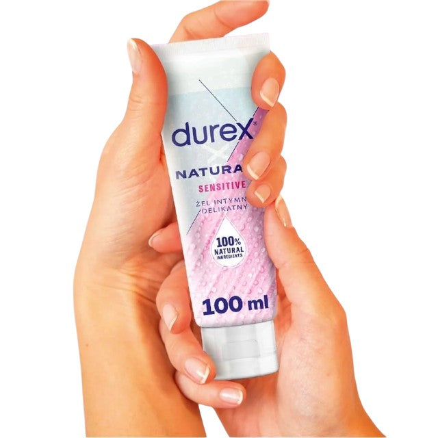 Lubrifiant DUREX NATURALS Sensitive, pe bază de apă, ameliorează uscăciunea vaginală, 100 ml (roz)