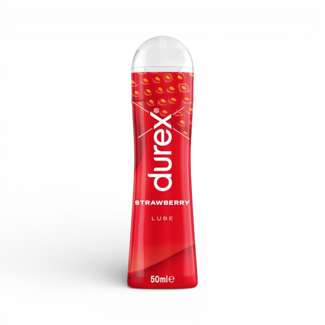 Lubrifiant Durex Play Strawberry, pe baza de apa, cu aroma de capsuni, 50 ml