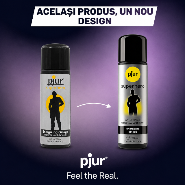 Lubrifiant premium stimulare Pjur SuperHero Ginkgo, pentru bărbați, 30 ml