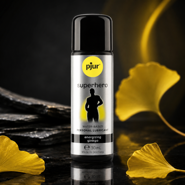 Lubrifiant premium stimulare Pjur SuperHero Ginkgo, pentru bărbați, 30 ml