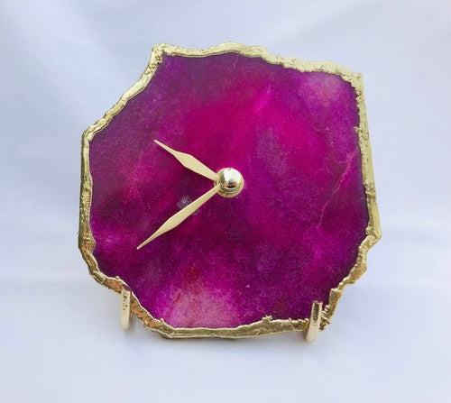 Magenta Agate Aventurine Wall/Desk Clock