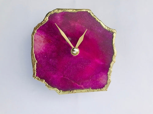 Magenta Agate Aventurine Wall/Desk Clock
