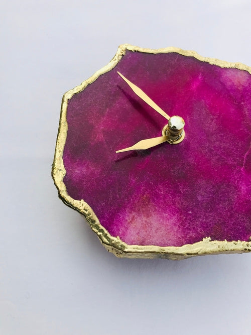 Magenta Agate Aventurine Wall/Desk Clock
