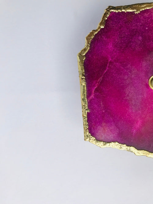 Magenta Agate Aventurine Wall/Desk Clock