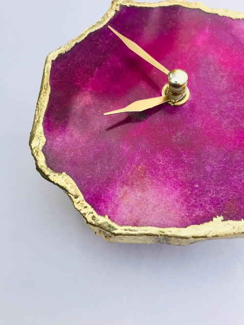 Magenta Agate Aventurine Wall/Desk Clock