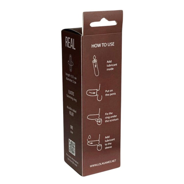 Manșon pentru extensia penisului LOLA Real Bubbles, +3 cm în lungime, +1.5 cm în grosime, culoarea pielii