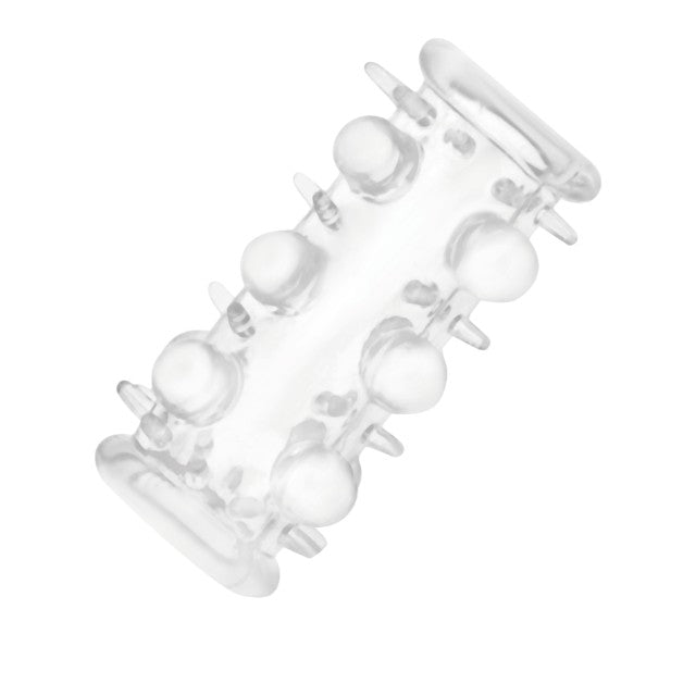 Manșon pentru penis ADDICTED TOYS Rings Set For Penis, pentru îngroșare și stimulare, textură cu bile și puncte, lungime 7.2 cm, transparent