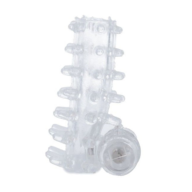 Manson pentru penis CASUAL LOVE - RING VIBRATING SLEEVE pentru stimulare intensă și ingroșare, transparent