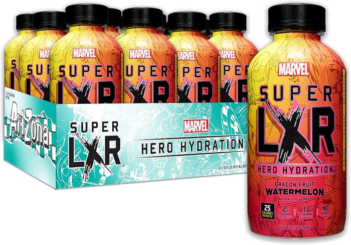 MARVEL SUPER LXR Dragon fruit Watermelon Hydration 12 x 473ml (case) - Out of Date