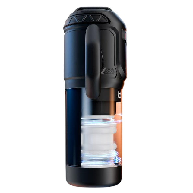 Masturbator automat ACTION Zyon, cu mânere, 4 funcții de rotație și penetrare automată, 4 viteze, negru
