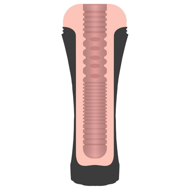 Masturbator manual JAMYJOB BOOTY, interior texturat pentru simulare anală realistă, material TPE, negru