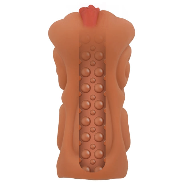 Masturbator manual JAMYJOB Signature Vivian, din TPR texturat pentru simulare vaginală realistă, culoarea pielii
