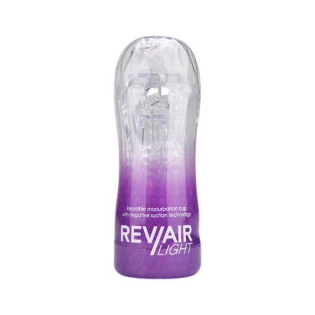 Masturbator manual REVAIR Light Reusable Masturbation Cup, cu 3 tipuri de texturi, material TPE, 16.5 cm, mov