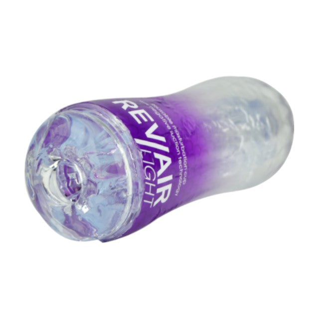 Masturbator manual REVAIR Light Reusable Masturbation Cup, cu 3 tipuri de texturi, material TPE, 16.5 cm, mov