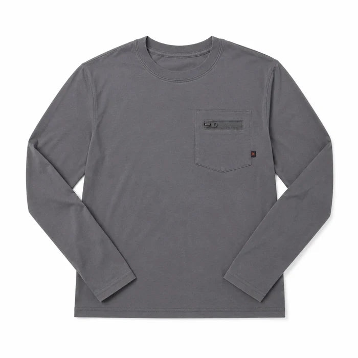 Built for long days and cooler mornings, Finn’s Mayfly Bamboo Long Sleeve Tee delivers exceptional softness in a clean, everyday style. Premium bamboo fabric feels breathable and comfortable against the skin, while a subtle zippered chest pocket adds useful function without clutter. It’s an easy choice for school, the boat, supper, and everything in between.