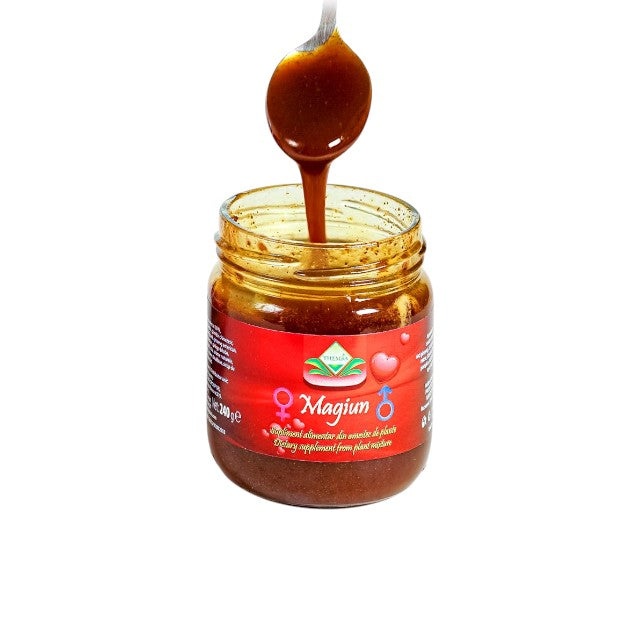 Miere unisex Themra Magiun, poate susține potența și libidoul, conține ingrediente naturale, 240 g