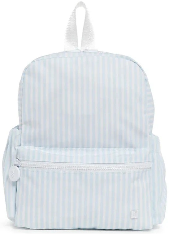 Our best-selling Backpacker now has a little sibling - meet the Mini Backer!!

Soft to the touch, lightweight, and water-resistant, is equipped with 2-way top zipper for easy access with plenty of room inside and a front zip pocket for all the extras.  It features adjustable padded straps, 2 side water pockets and a convenient top handle that make them easy to carry, and its machine washable!

Size: 8.25"l (base) x 11"h x 4.75"d