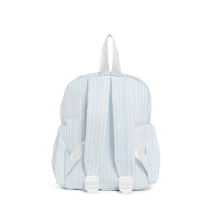 Our best-selling Backpacker now has a little sibling - meet the Mini Backer!!

Soft to the touch, lightweight, and water-resistant, is equipped with 2-way top zipper for easy access with plenty of room inside and a front zip pocket for all the extras.  It features adjustable padded straps, 2 side water pockets and a convenient top handle that make them easy to carry, and its machine washable!

Size: 8.25"l (base) x 11"h x 4.75"d