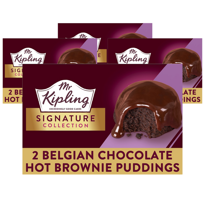 Mr Kipling Signature Belgian Chocolate Brownie Pudding 8 x 105g (4 Pack) - Out of Date