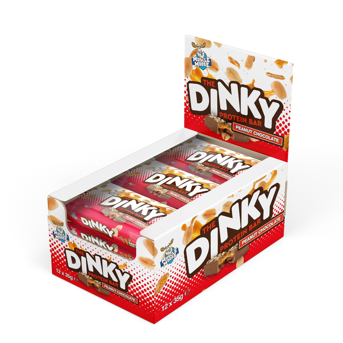 Muscle Moose Peanut Chocolate Dinky Protein Bar 12 x 35g - Out of Date