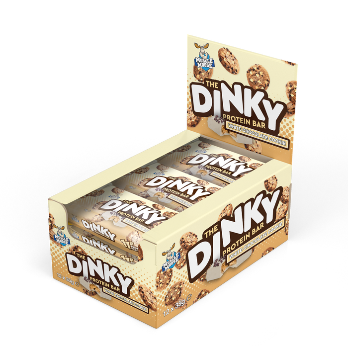 Muscle Moose White Chocolate Cookie Dinky Protein Bar 12 x 35g