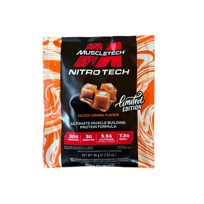 MuscleTech Nitro Tech Salted Caramel Sample 10 x 46g (Sample Pack) - Out of Date
