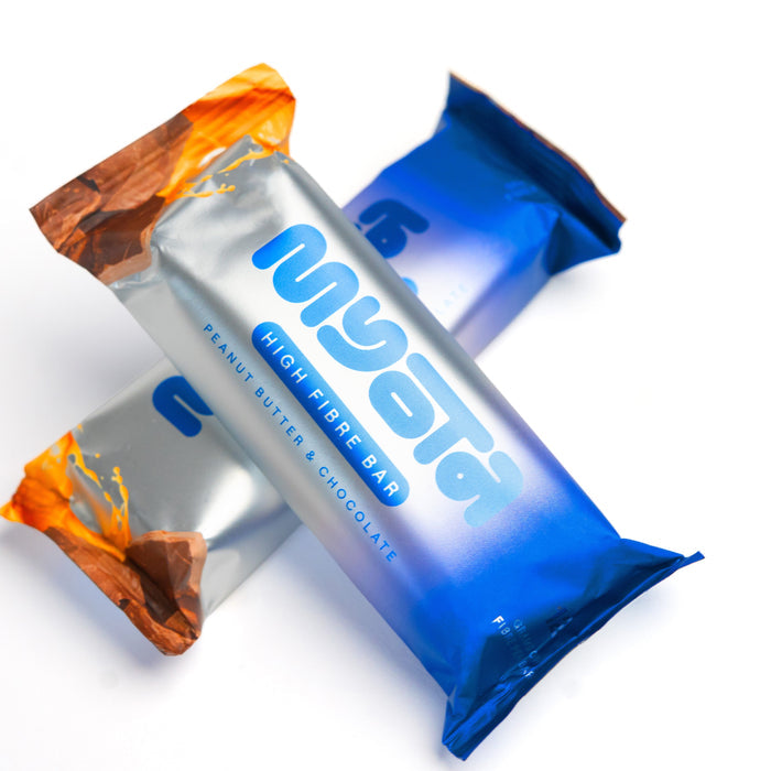 Myota Peanut Butter & Chocolate Prebiotic Fibre Bar 12 x 50g (loose bars) - Out of Date