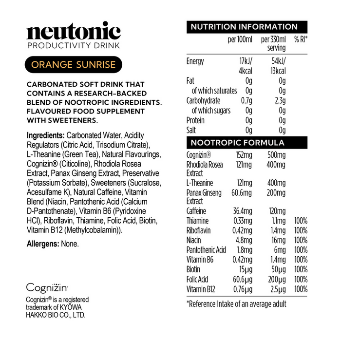 Neutonic Productivity Drink 12 x 330ml