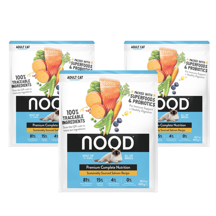 NOOD Dry Cat Sustainable Salmon Recipe 6 x 800g (case) - Out of Date