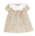 Celebrate every moment with the Orange Storybook Vintage Scallop Collar Dress by Sophie and Lucas. Its crisp white petal collar and vibrant orange floral print bring warmth and charm to fall gatherings and timeless portraits alike. Isn’t it time your little one wore a story worth telling?