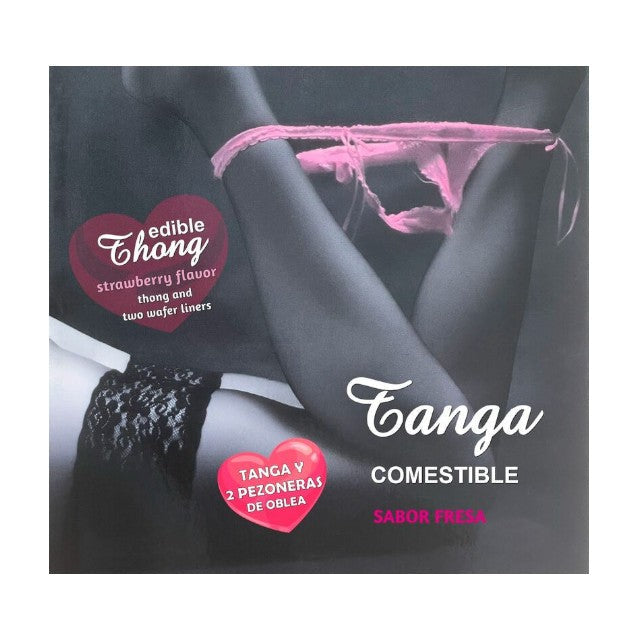 Ornamente comestibile pentru sâni și zona intimă DIVERTY SEX Edible Thong, gust de căpșuni (model 4869)