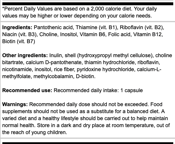 Osavi B-Complex with Choline & Inositol B-Complex with Choline & Inositol Vegan Caps