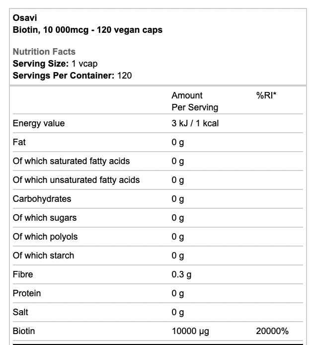 Osavi Biotin Vegan Caps