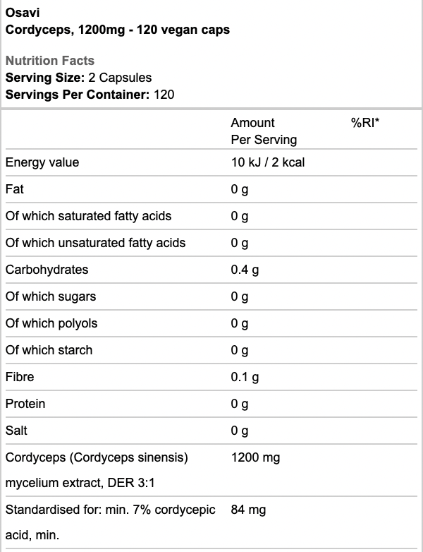 Osavi Cordyceps 1200mg Vegan Caps