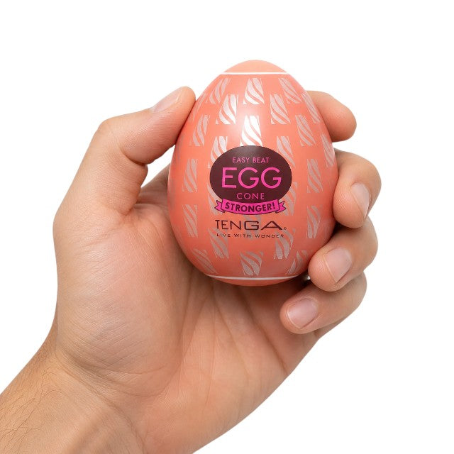 Ou masturbator TENGA Cone, de unică folosință, cu loțiune inclusă, interior texturat punctat, material elastic TPE