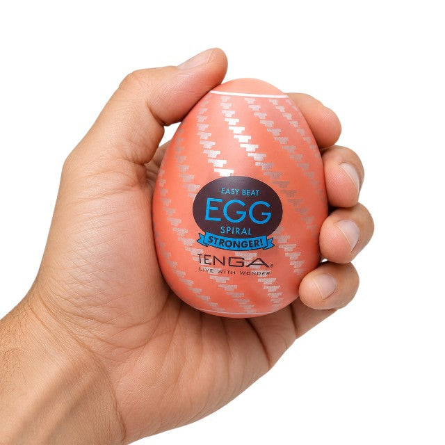 Ou masturbator TENGA Spiral, de unică folosință, cu loțiune inclusă, interior texturat spiralat, material elastic TPE