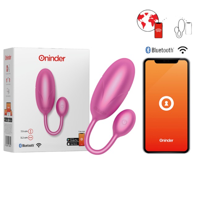 Ou vibrator ONINDER APP - TOKYO, pentru stimularea sexuala feminina, control prin aplicatie, roz