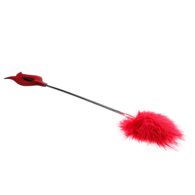 Paleta KINK - ROSE, pentru jocuri erotice BDSM, din piele cu puf, roz, 8 cm