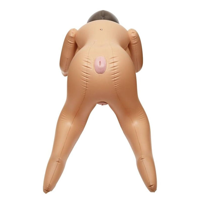 Păpușă gonflabilă CALEXOTICS Back Door Babe Love Doll, 3 orificii pentru penetrare, mărime naturală, șatenă