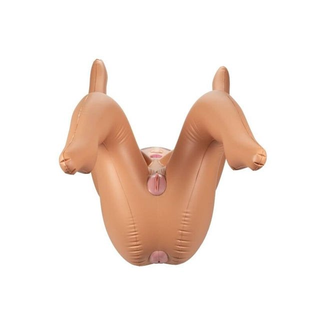 Păpușă gonflabilă CALEXOTICS Back Door Babe Love Doll, 3 orificii pentru penetrare, mărime naturală, șatenă